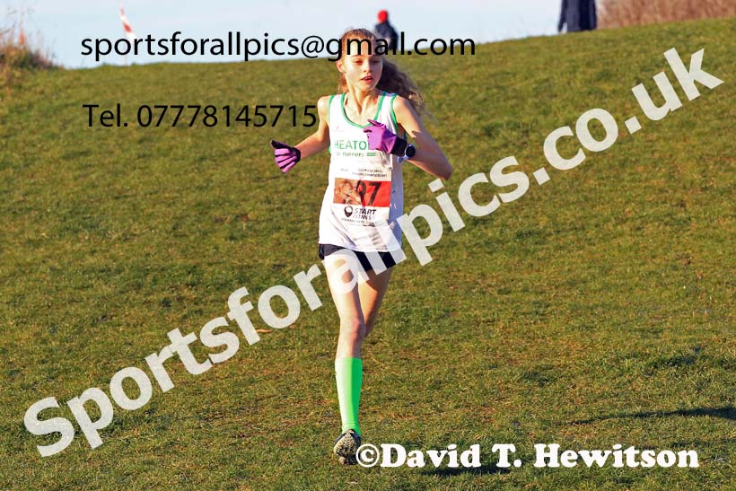 Girls under-15s, 2022 North Eastern Cross Country Champs., Temple Park, South Shields.  Photo: David T. Hewitson/Sports for All Pics